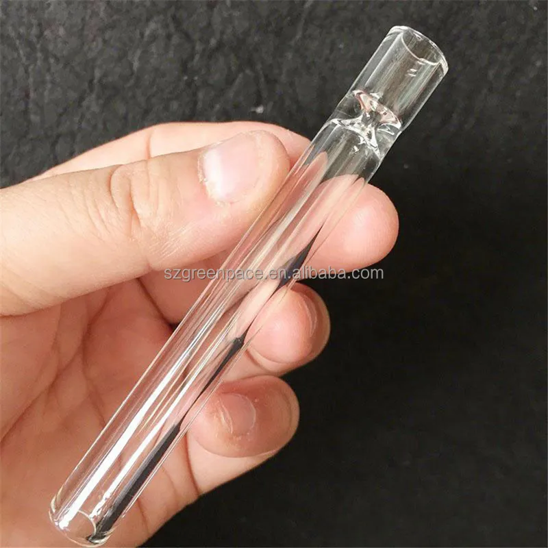 king size 110mm Glass pipe Smoking filter tips tube round mouthpiece custom logo for dry herb cigarette pre-roll