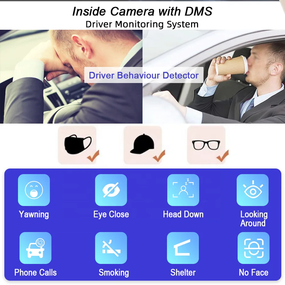 4g DMS Car Camera With Live Stream1080p Dual Cameras Gps Tracking Wifi Hotspot Multiple Alarms Dvr Dash Cam