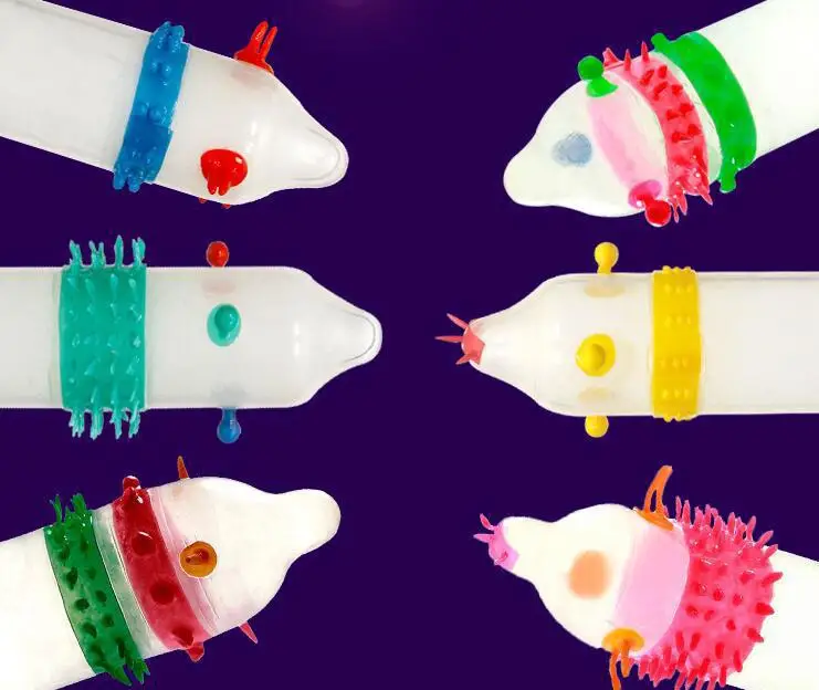 Hot On Sale Safe Men Adult Sex Products Female G-spot Vaginal Stimulation Condoms Spike Penis Sleeve Condoms