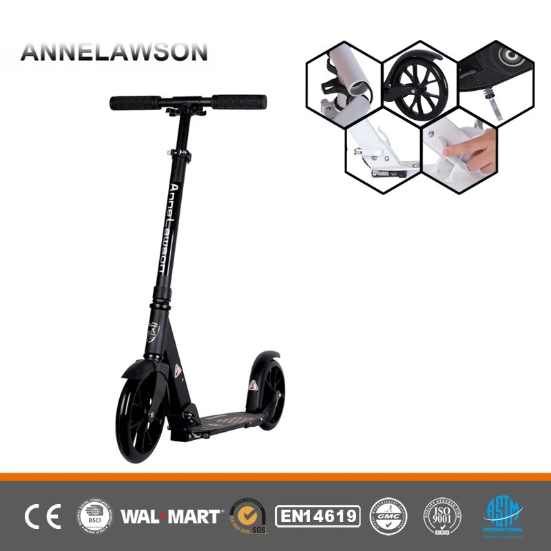 Adult Kick Scooter with Handbrake City Mobility Two Wheel Aluminum Pedal Adult Kick Wide Wheel Drift Scooter