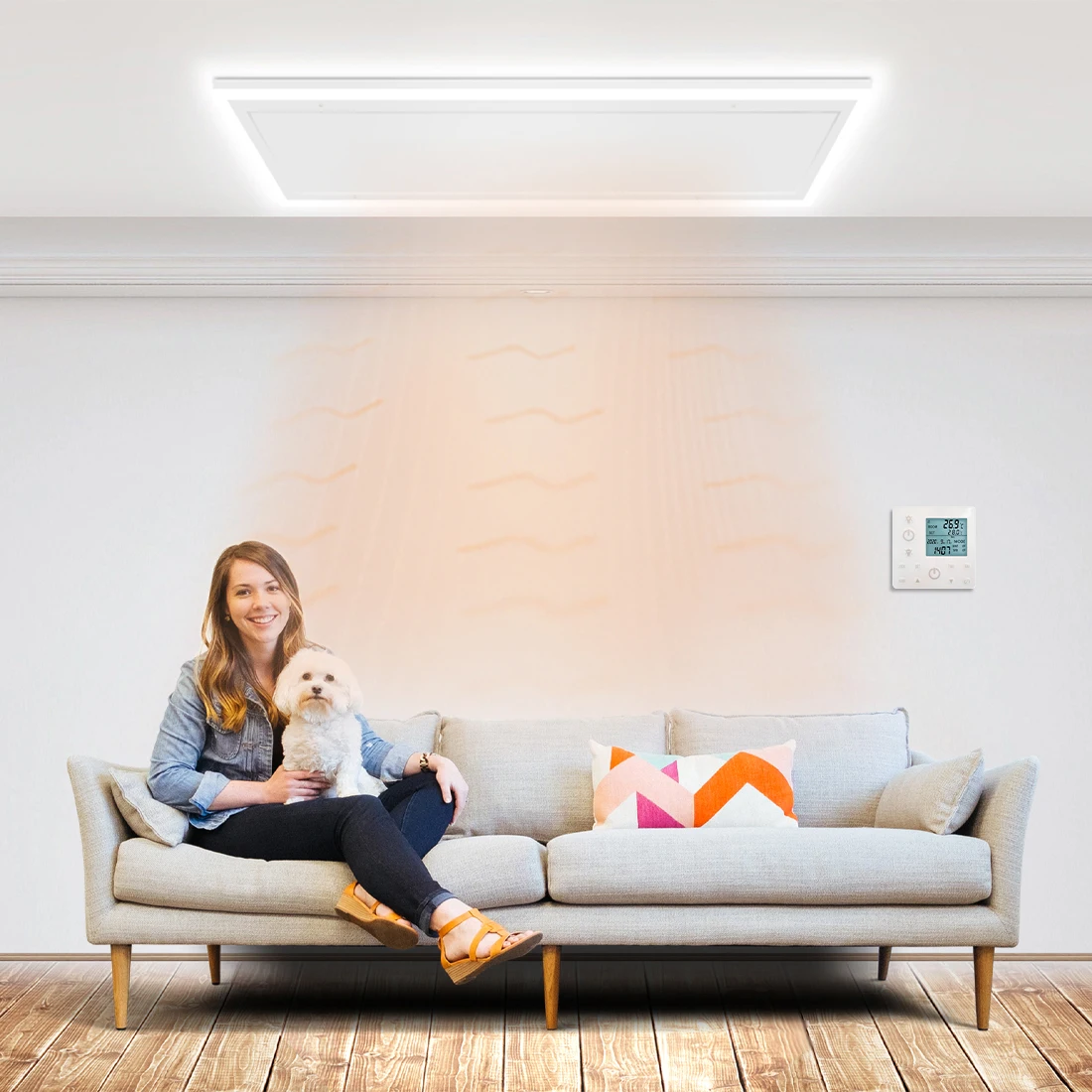 Ceiling Mounted Installation and Ce Certification Infrared Carbon Crystal Radiant Electric Panel Heater