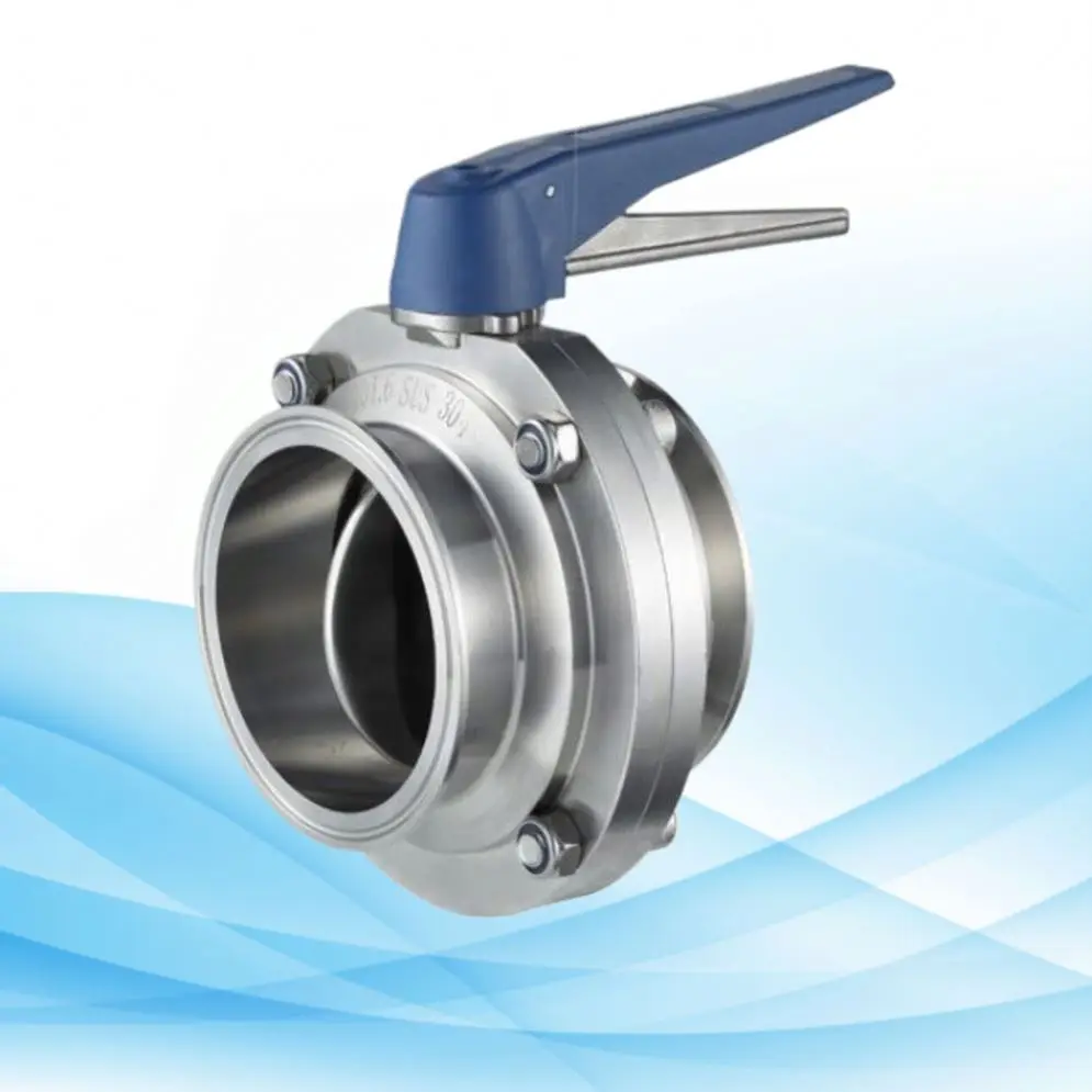 304 Stainless Steel ANSI Manual Double Flanged Sanitary Wafer Butterfly Valve