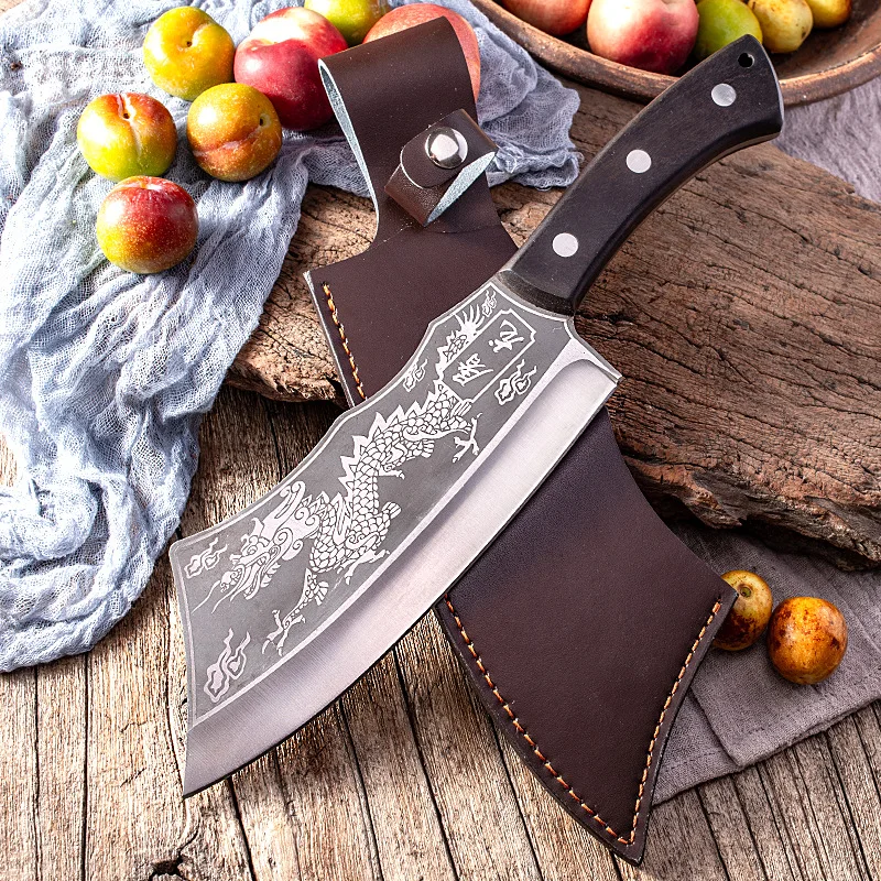 OEM Hot sale 8 inch 5Cr15Mov stainless steel heavy duty dragon slayer blade with sheath