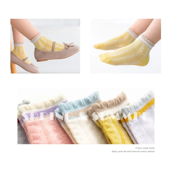 
Summer Wholesale Stylish Custom Design No Show Breathable Mesh Children Socks 