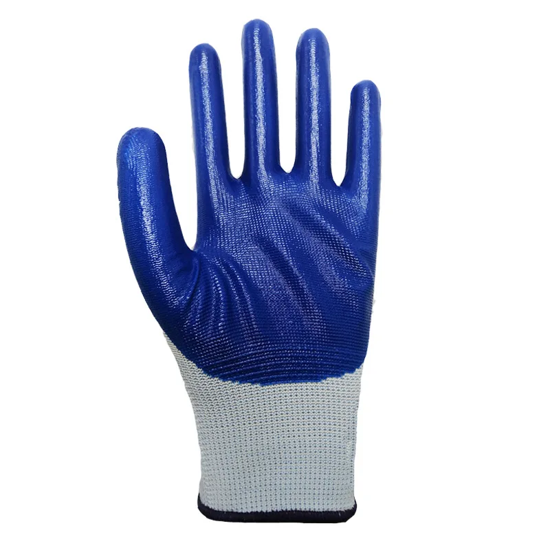 N518, нейлоновые нитриловые рабочие перчатки, 13 игл, нитриловые резиновые перчатки, правая и левая рука, синие нитриловые зеленые перчатки