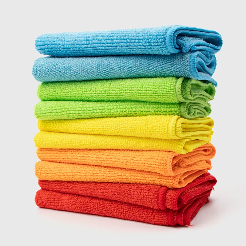 Factory Custom 25*25Cm Microfiber Cleaning Cloth Car Kitchen Wash Towel Reusable Household Microfiber Dish Cloths