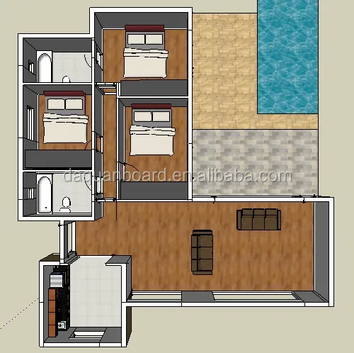Daquan 133m2 Luxury prefab house ready made prefabricated homes real estate china modern villas made by eps cement board