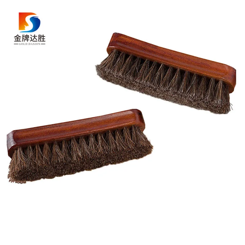 Wooden Block Horse Hair Bristle Polishing Tool Shoes Shine Brush
