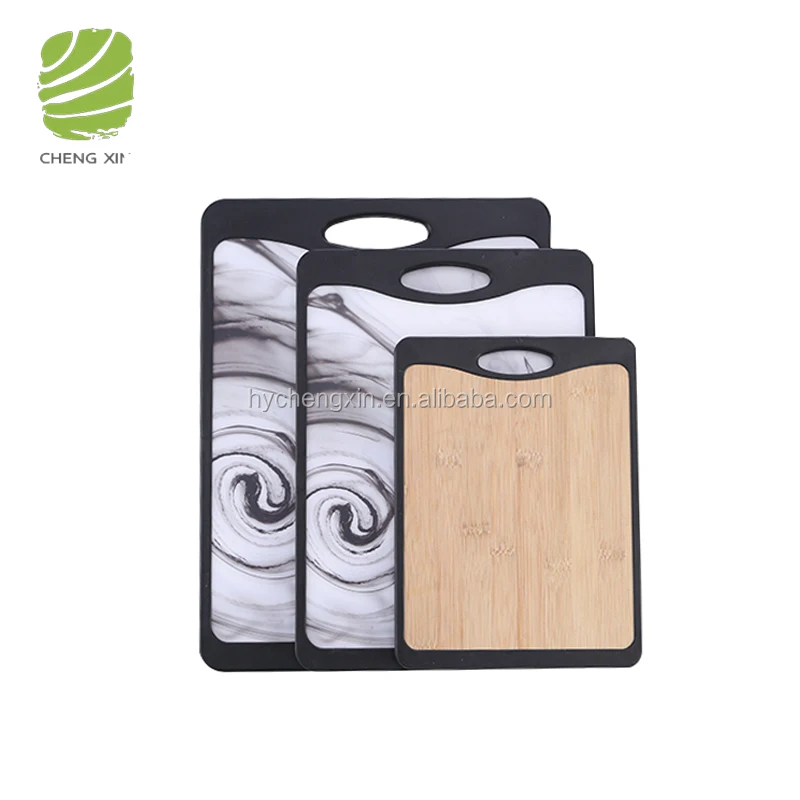 New design wholesale  natural double-side use non-slip bamboo cutting board set of 3