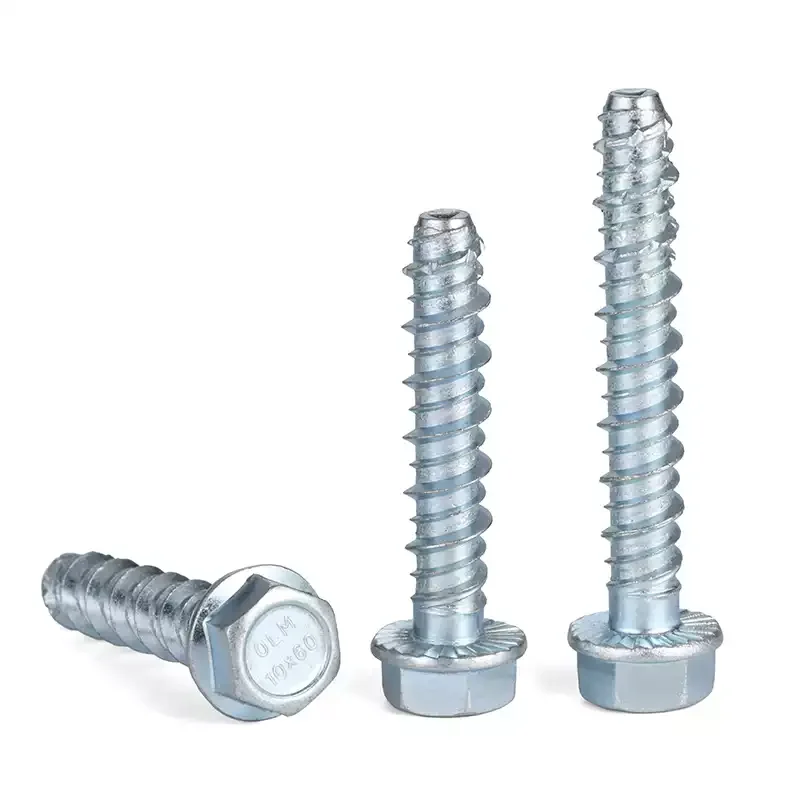 External hexagonal flange concrete self tapping anchor bolt cement self cutting screw wall self drilling expansion nail