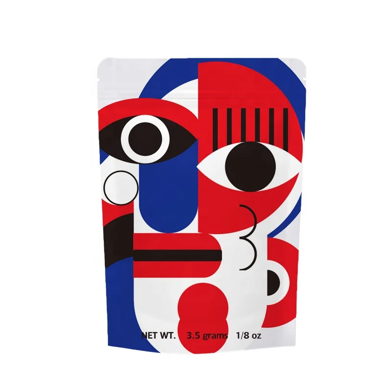 3.5g 7g 14g 28grams Mylar Plastic Pouch Soft Touch Stand Up Smell Proof Doypack Bag With Child Proof Reasealabel Zipper