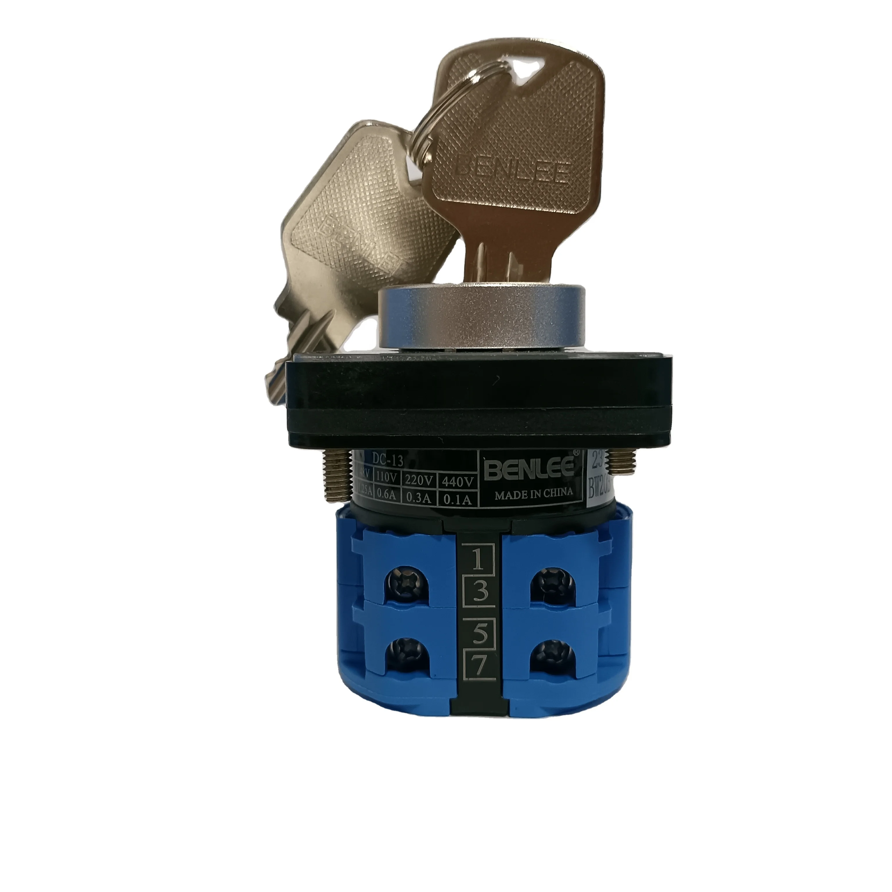BENLEE China Manufacturer Smart 4 Positions 8 Terminals 690V 20A  Changeover  Rotary Cam Selector Latching Code Switches