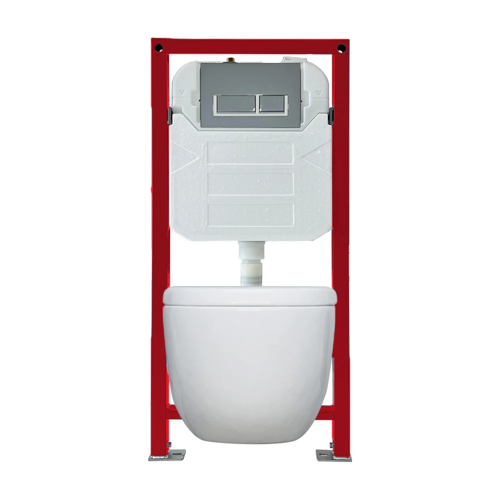 European Universal Size Concealed Cisterns with Steel Modern Design Floor Mounted P-trap Wc Toilet Water Closet Wall Mounted