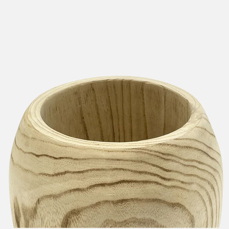 Rustic handmade Paulownia flower vase planter pot home decor wooden vase for desktop decoration