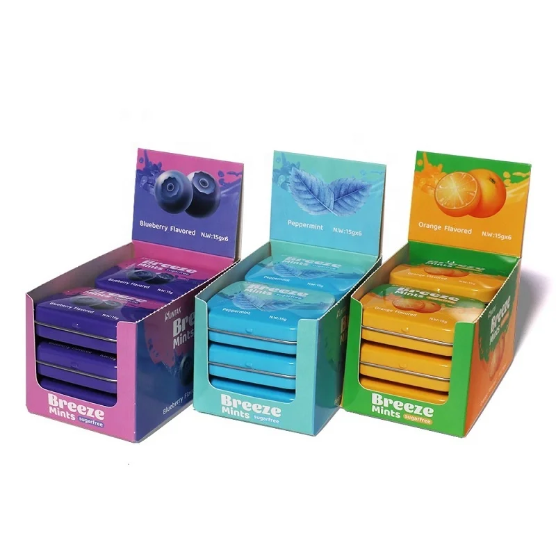 Private Label High Quality Popular Pocket Case Casual Snacks Candies Sweets Mini Mints Sugar Free Custom Candy