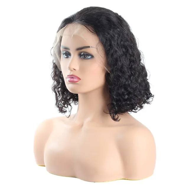 Short deep curly lace bob wig with baby hair 100% human hair for black women, wholesale Brazilian lace front lace wigs vendors
