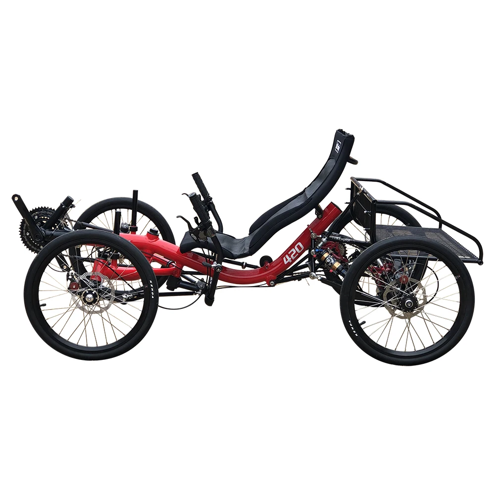 China Quadricycle Manufacturer Aluminum Frame 4 Wheel Bike Recumbent Quad for Sale