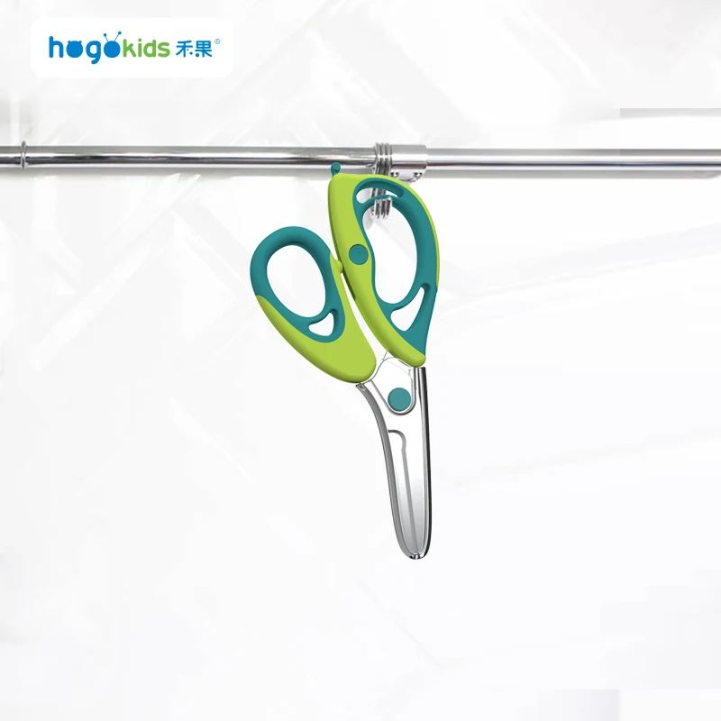 Popular Safety Kitchen Stainless Steel Baby Feeding Helper Food Cutting Scissors