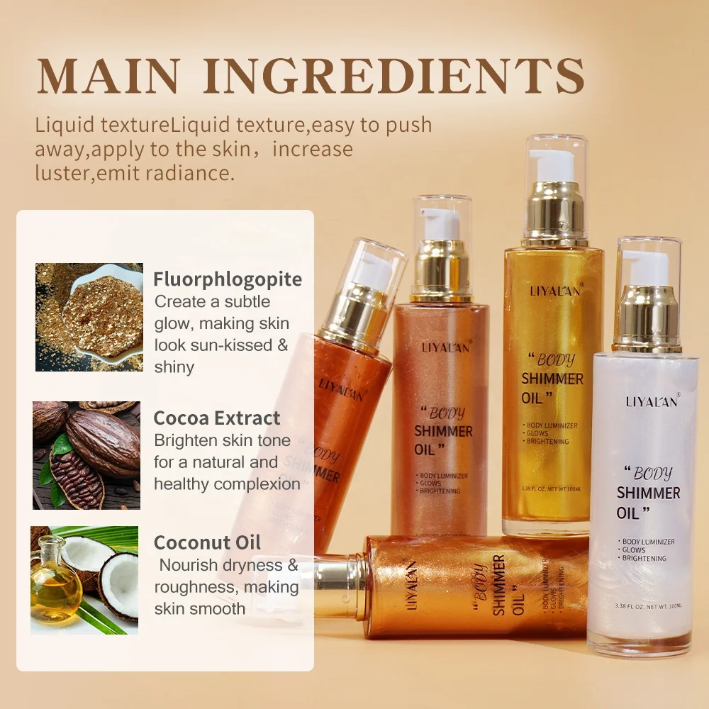 Luxury Highlighter Liquid Vegan Skin Glow Illuminator Shine Pearl White Rose Gold Bronzing Shimmering Oil