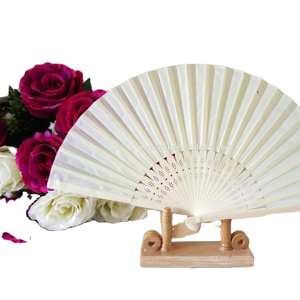 Folding Customized Fabric Hand Fan Hand Held Folding Fans for Wedding  ,Party