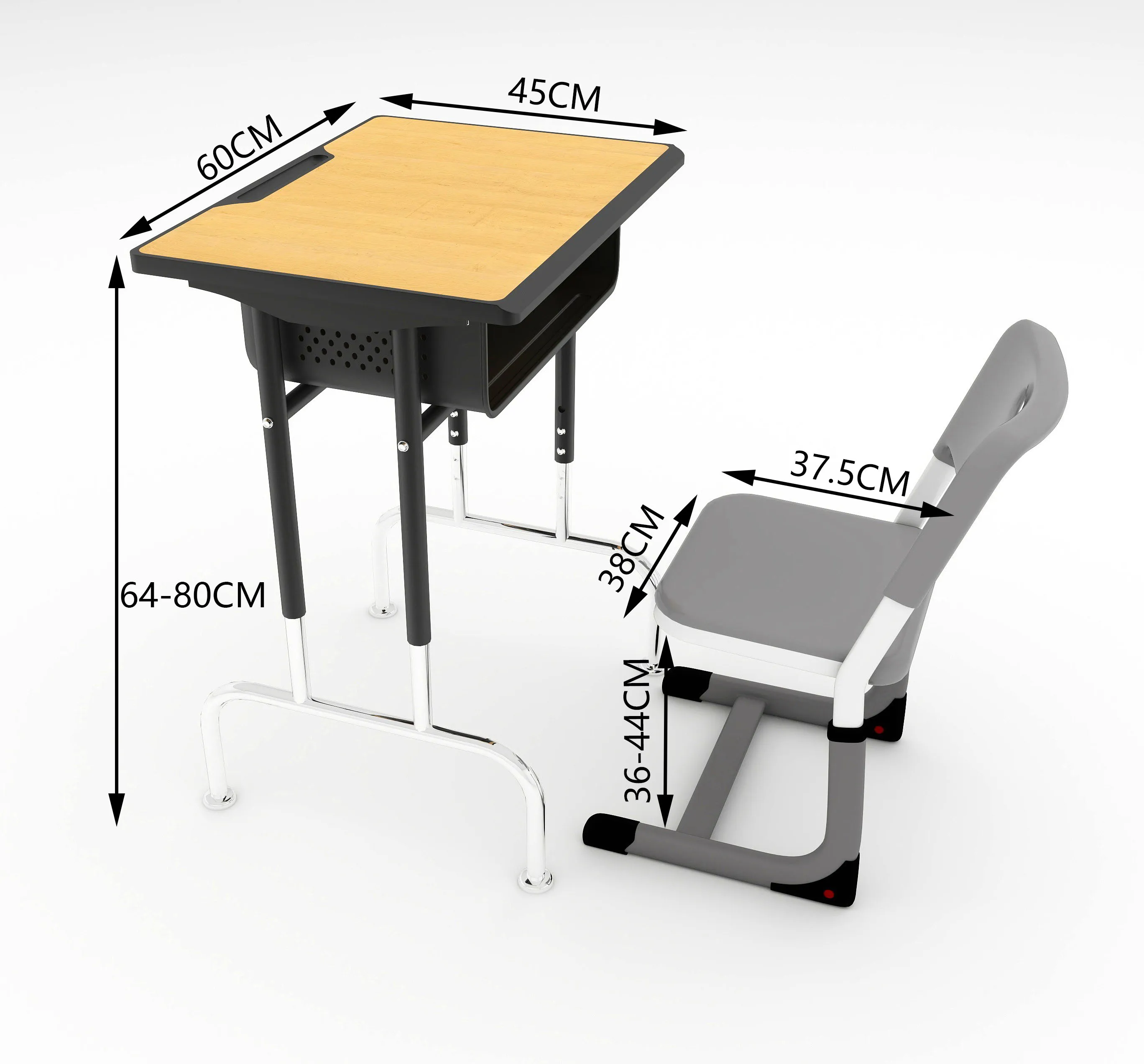 Custom Factory One-Stop Purchase New Style School Furniture Metal School Desk and Chair Living Room Home Office or Hospital use
