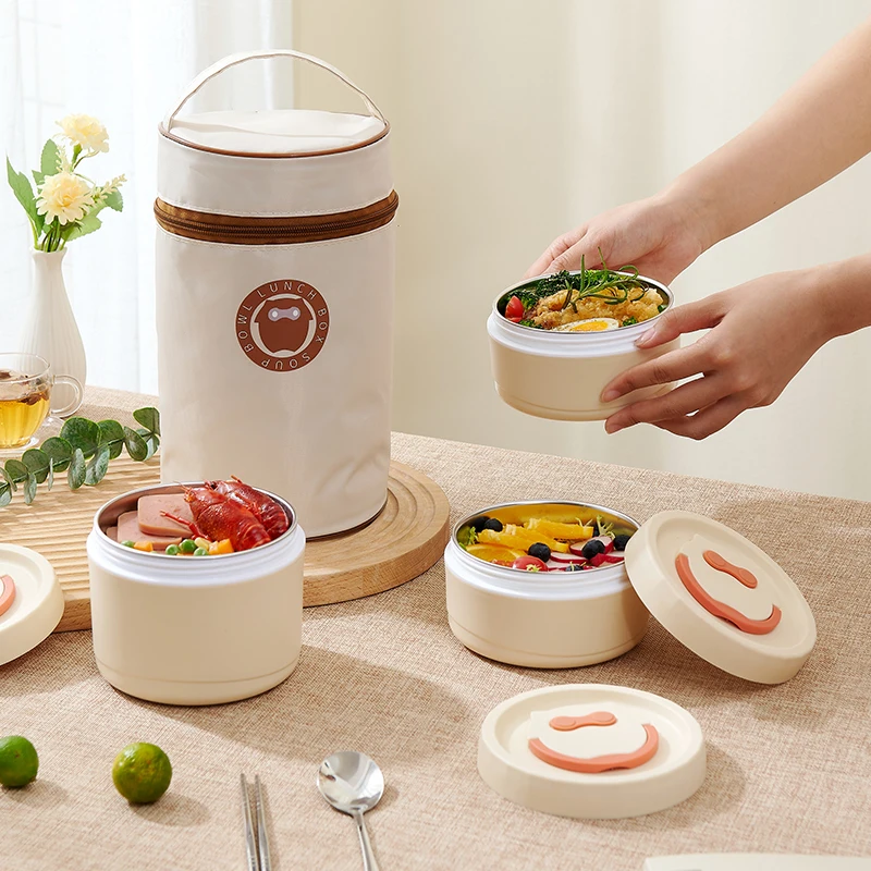 LFS новейший стиль 1/2/3/4 слой круглый Ланч-бокс tiffin из нержавеющей стали с термодержателем для пищевых продуктов