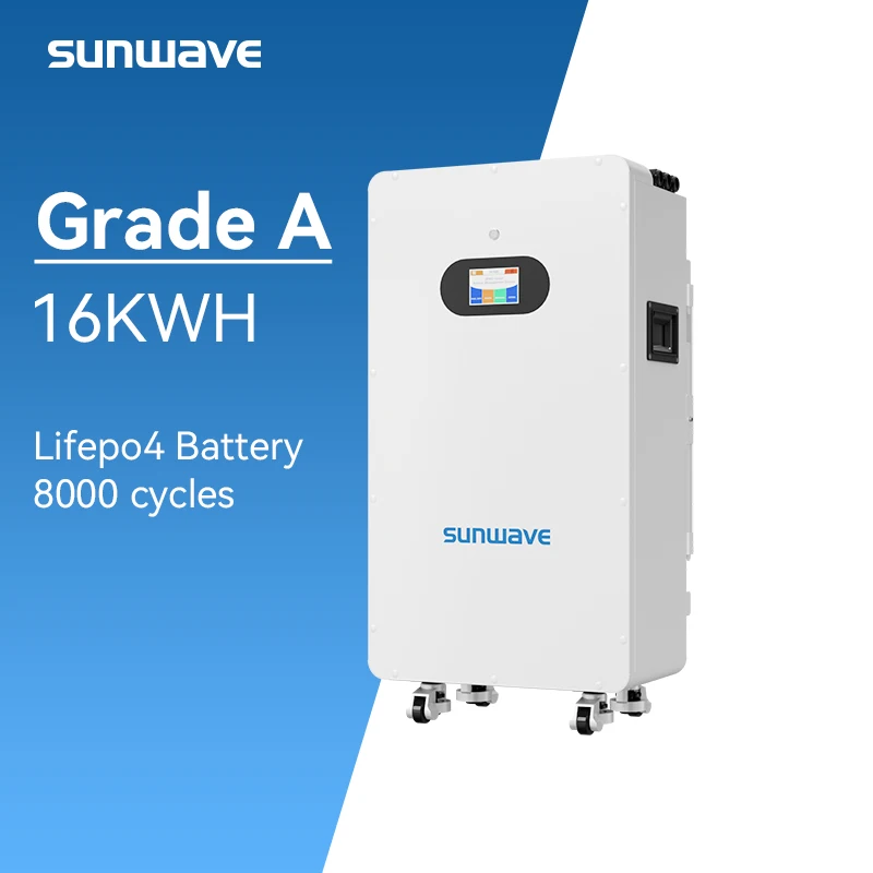 Sunwave Oem Odm Wall Mount Lithium Battery 51.2v 10.55kwh 16.08kwh With Wifi For Solar Panels