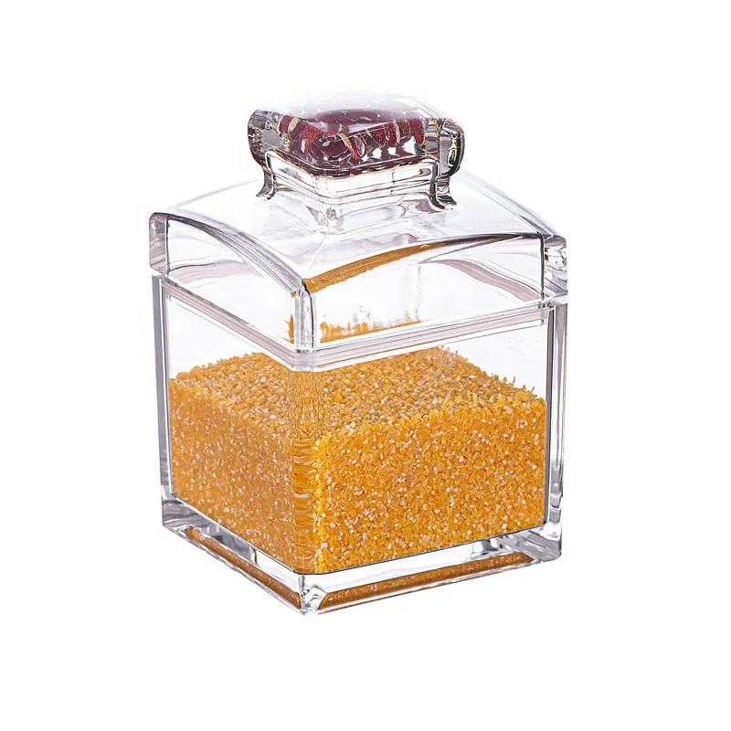 
5829M(S) 300ML High Quality Household Plastic Tea Sealed Tank Clear Moisture-proof Food Grade Storage Acrylic Airtight Jar 