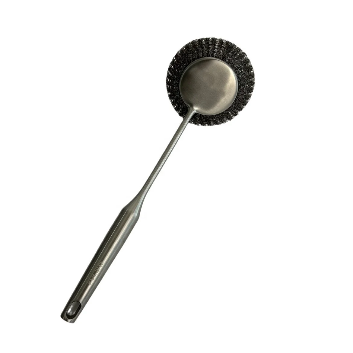 304 stainless steel cleaning pot brush for household kitchen special long handle ball cleaning brush