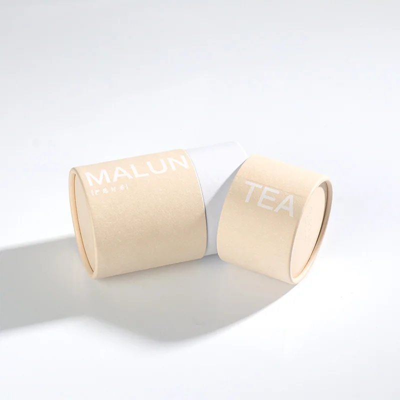 Customizable Cardboard Kraft Cylinder round Box Cylindrical Canister Paper Tube Packaging for Cosmetics