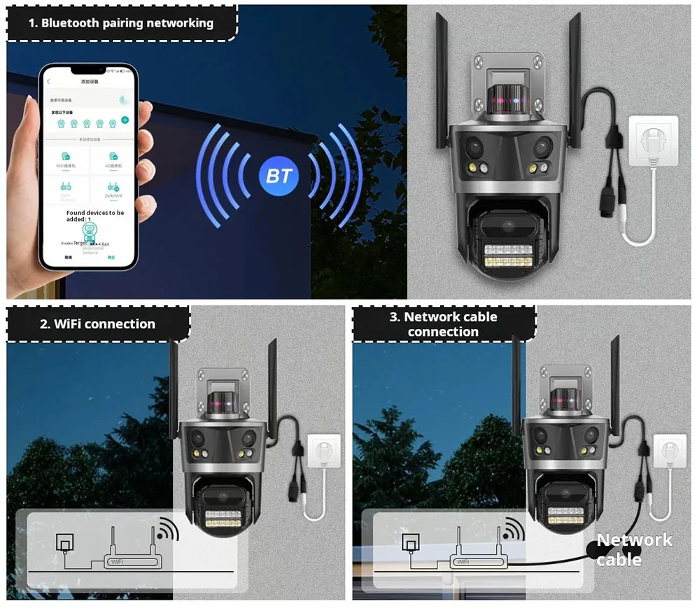 Top 8MP Pixels Solar Powered Camera Panel PTZ 360 Degree Rotation 4G Sim Card FCC Certificate