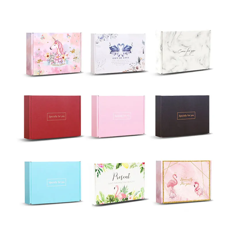 OEM Caja De Embalaje De Papel Postage Biodegradable Clothe Cardboard Clothes Corrugated Paper Boxes Clothing Gift Box Packaging