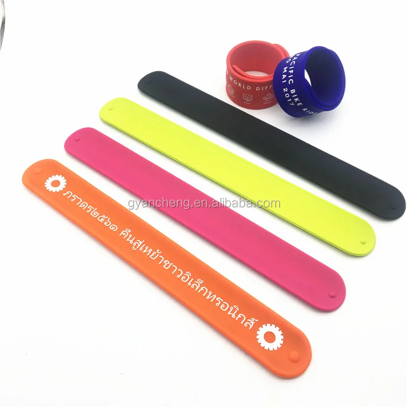 Factory personalized silicone slap bracelets / slap band / slap wrist band