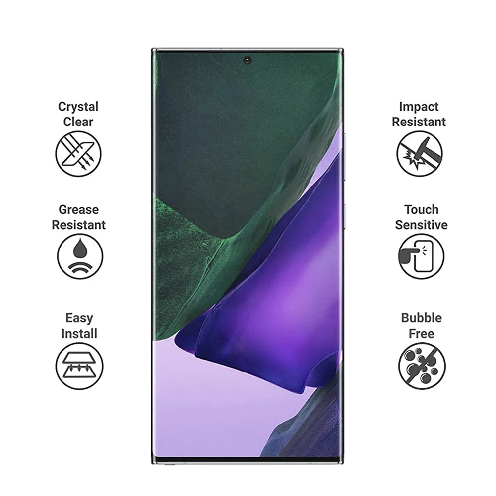 Для Samsung NOTE 20 Стекло экрана полное покрытие закаленное стекло 9H 0 33 мм защита с розничной