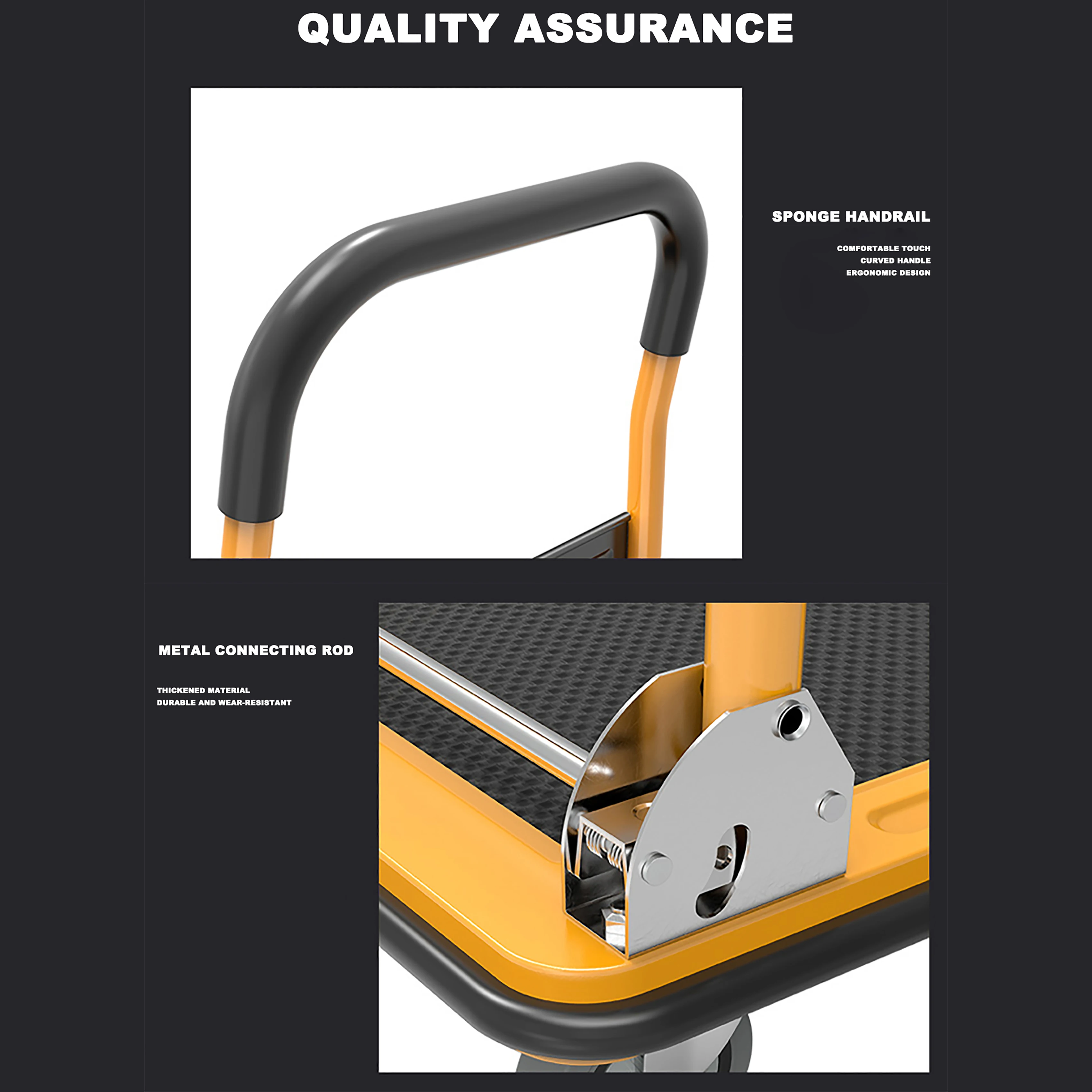 Satong 250kgs L73cm*W47cm*H98cm Industrial Folding Platform Trolley  Transport Trolley Hand Trolley