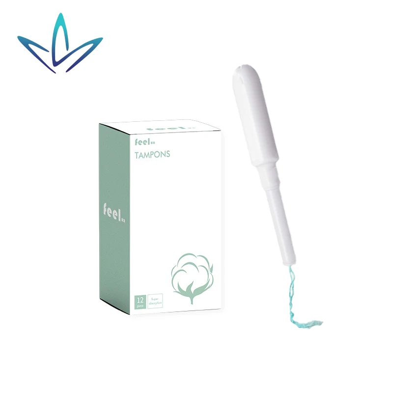 
Wholesale 12 pcs organic cotton tampons more comfort less irritation lady dispenser tampon 
