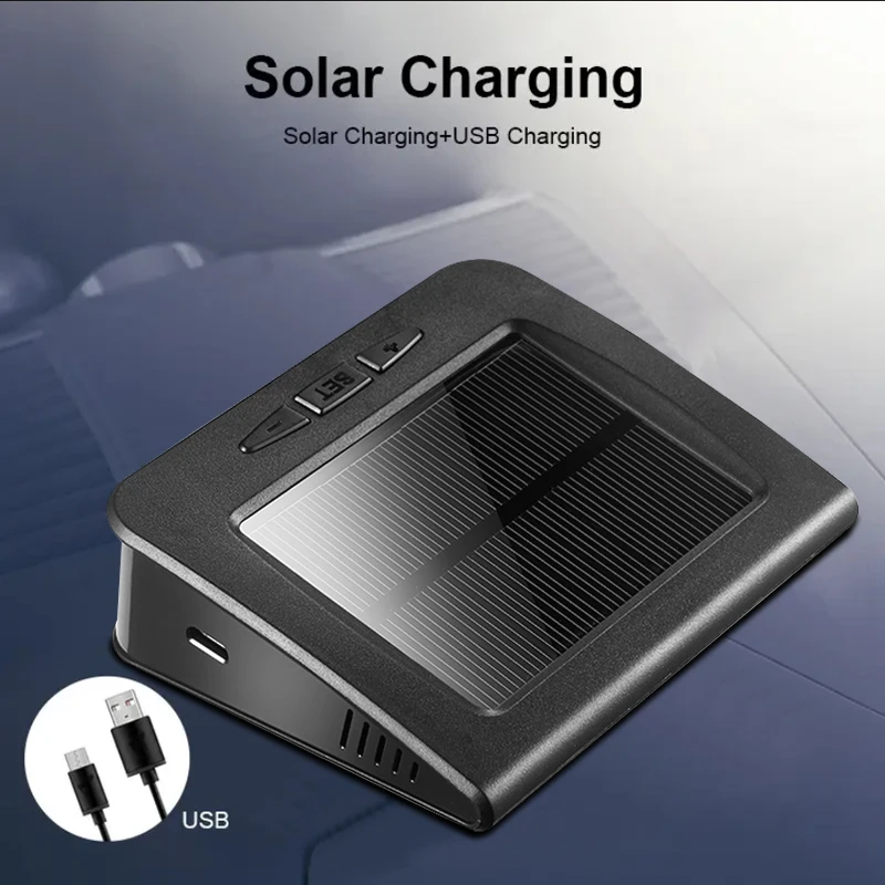 Wireless Tire Gauges Dashboard Windshield Car Tire Pressure Monitor System USB Solar Rechargeable TPMS