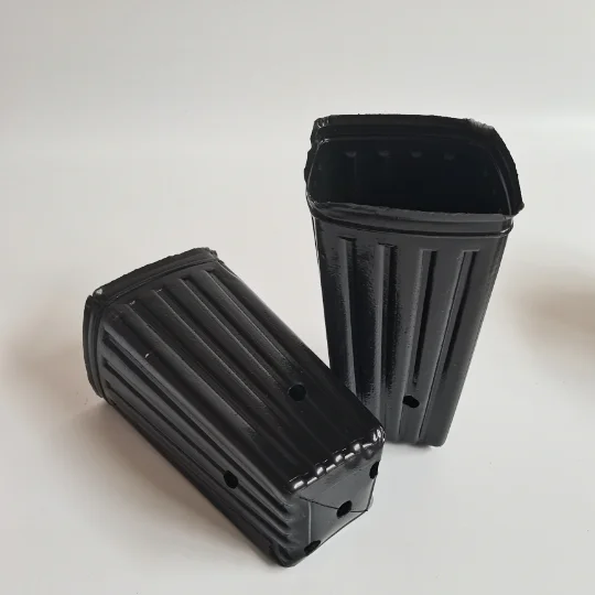 8.5x28.5 CM Square Plastic Plant Nursery Bag Pot Fruit Flower Tall Seedling Flower Container with Drainage Holes for Home Garden