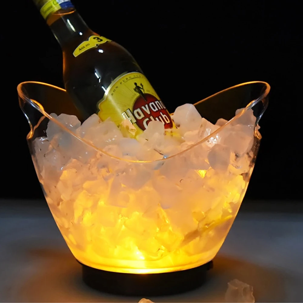 Quality Guarantee Custom Ice Bucket Led Illumination Buckets For Champagne Plastic Ice Bucket