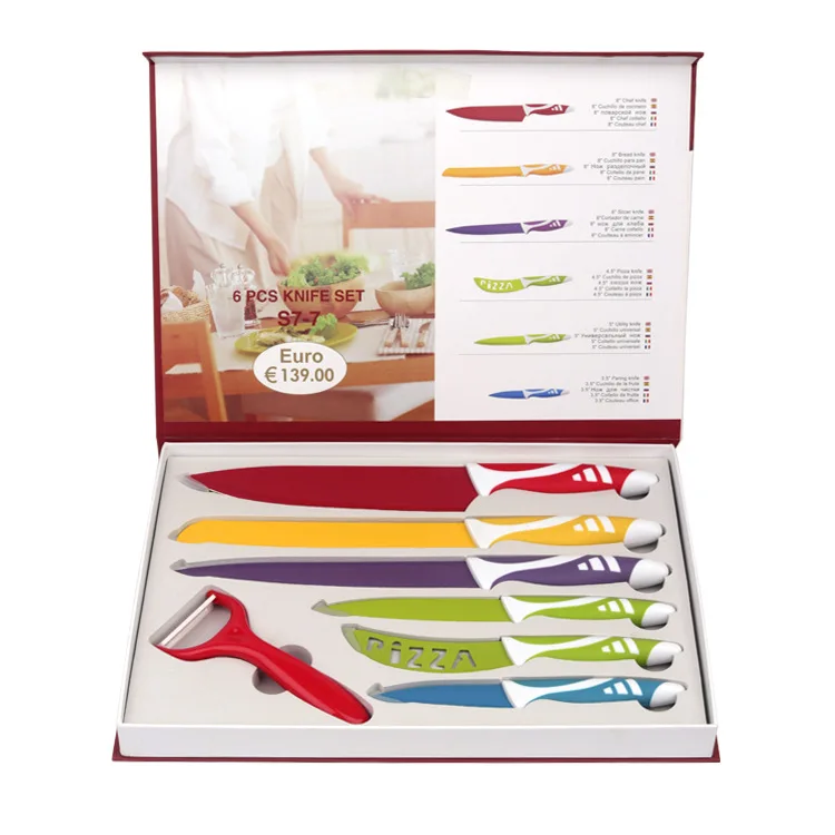 Basics kitchen 7-Piece non stick painting stainless steel kitchen  knife set