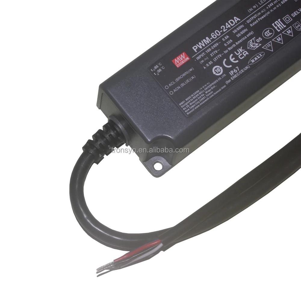 Meanwell Authorized PWM-60-24DA Constant Voltage LED Driver 24V 60W For LED Strip Lighting And Industrial Lighting