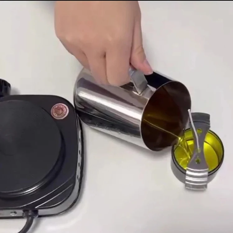 Chinese cheap candle making supplies kit handmade tool contain wax melting pot measuring cup outer pot thermometer and scoop