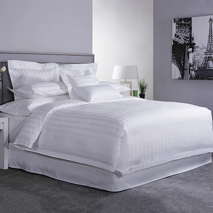Hotel Sheet Set Comfortable Bedding Duvet Cover Set China Import Wholesale Stripe Hotel Spa Bedding and Linen
