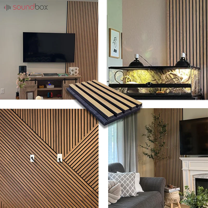Soundbox ceiling background art acoustic wall panels felt decorative slat acoustic sound panel for music studio hall