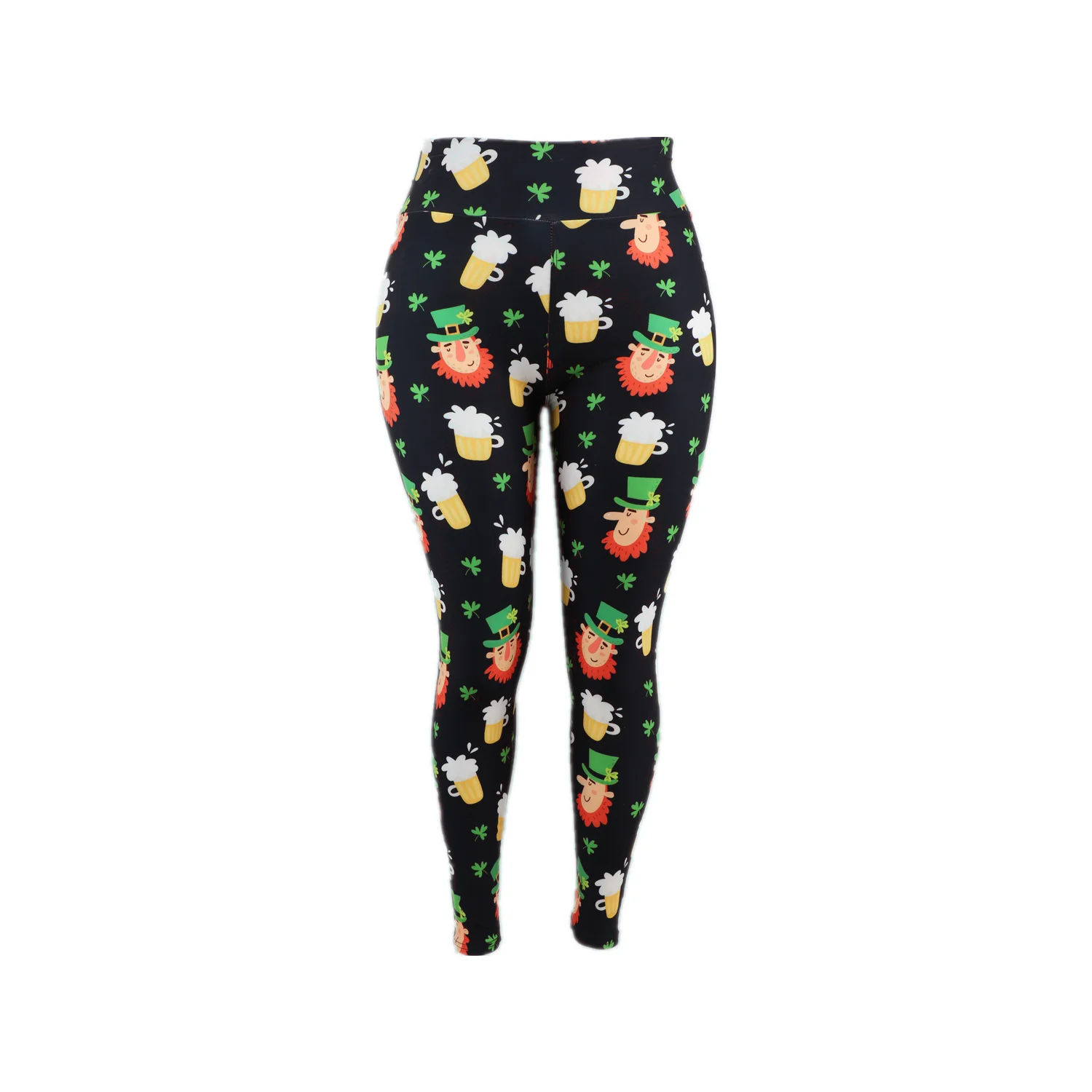 Оптовая продажа, Новое поступление, эластичные брюки, ультра мягкие колготки с бабочкой, женские леггинсы для девочек с изображением зеленого клевера, Счастливого Дня Святого Патрика