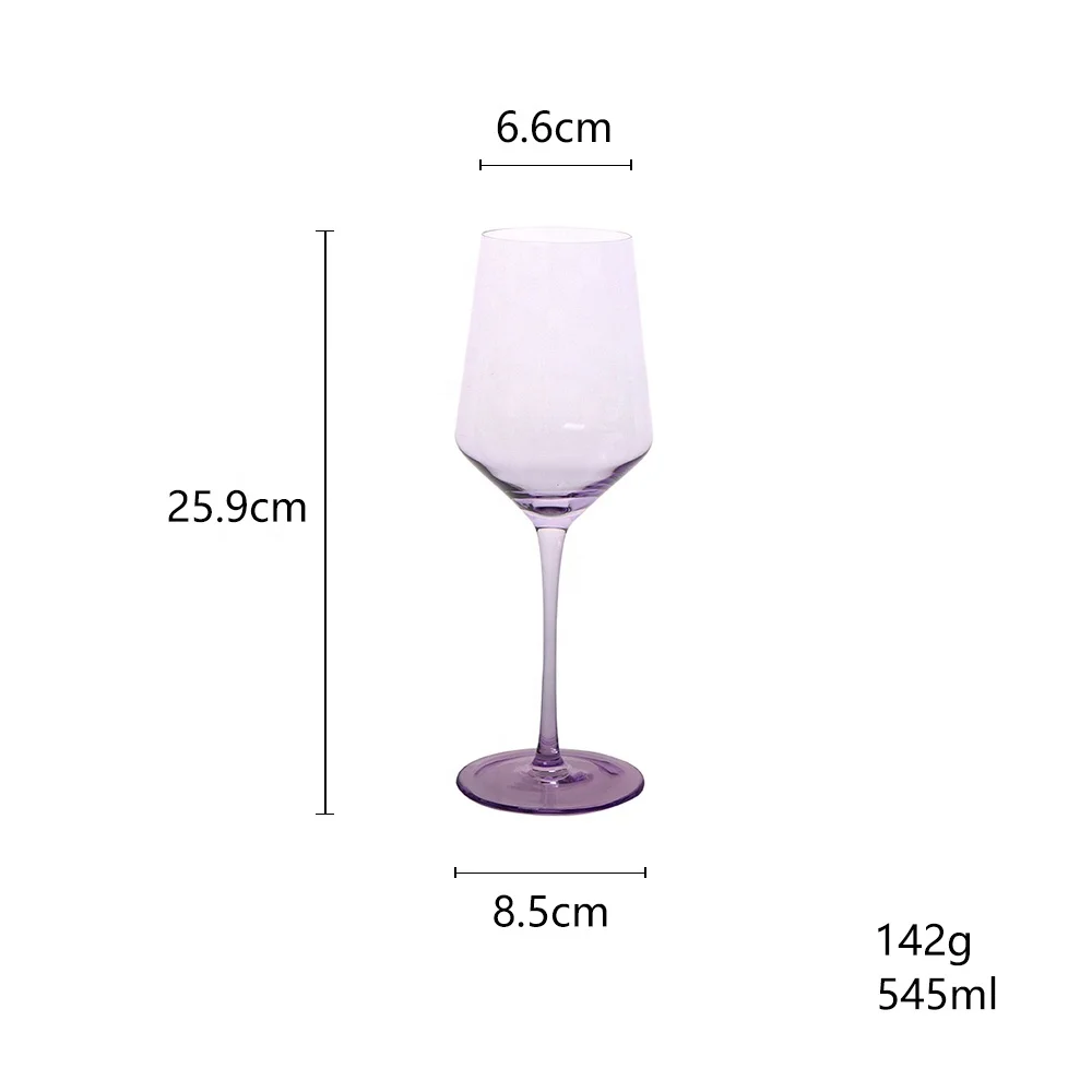 Telsen Pink Blue Purple Wedding Glassware Crystal Red Wine Glass