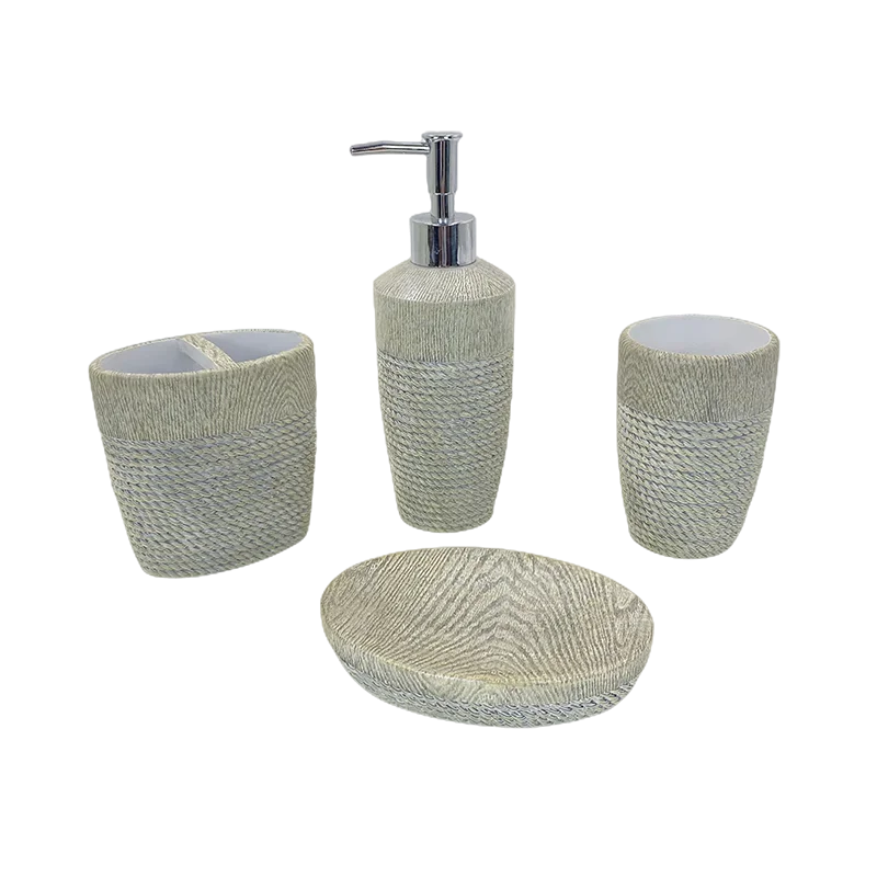 Hot selling Eco-Friendly Customized Modern Hotel  Resin Bathroom Accessories Set with  lotion dispenser