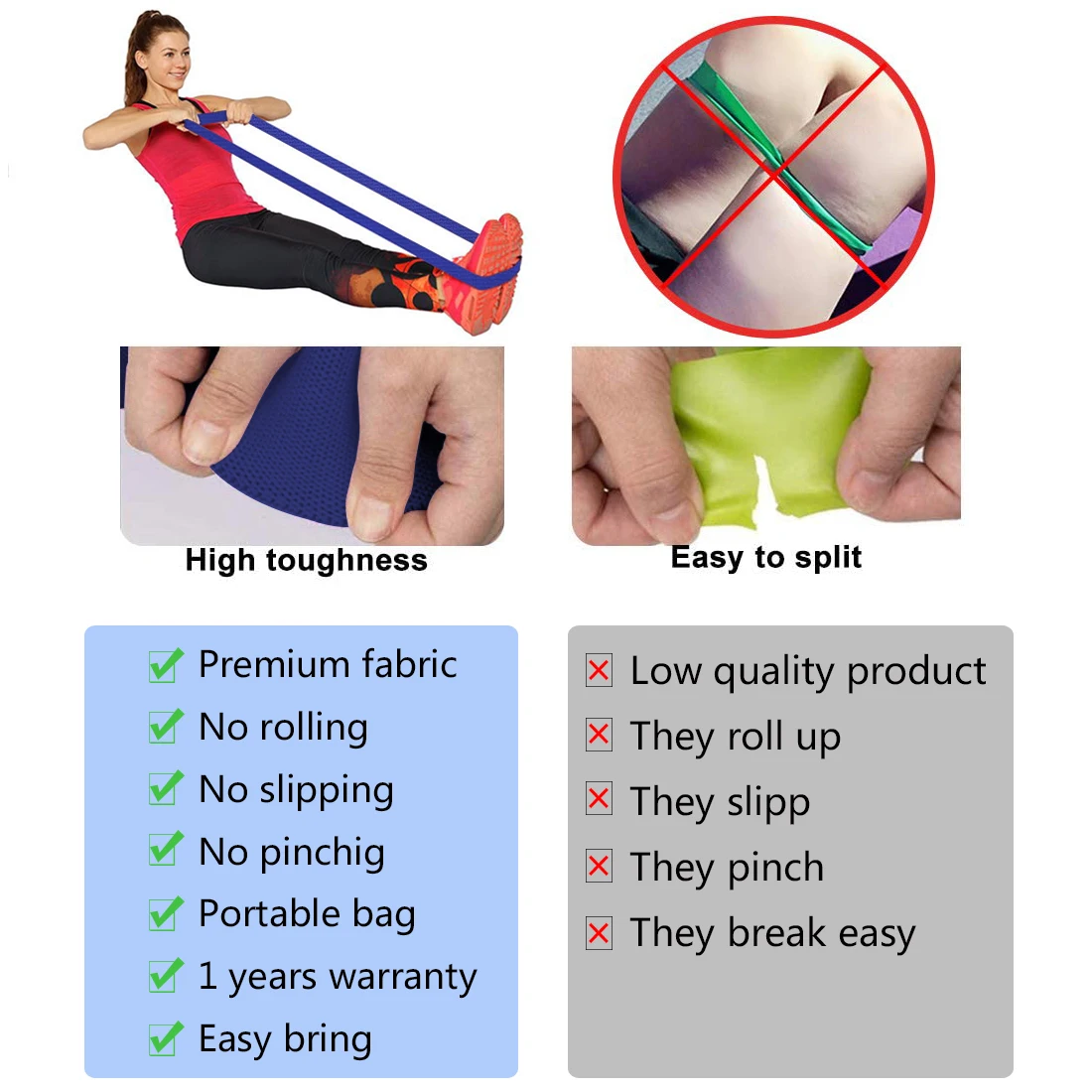 Wholesale Fitness Elastic Band Set Full Long Fabric Body Resistance Bands For Fitness