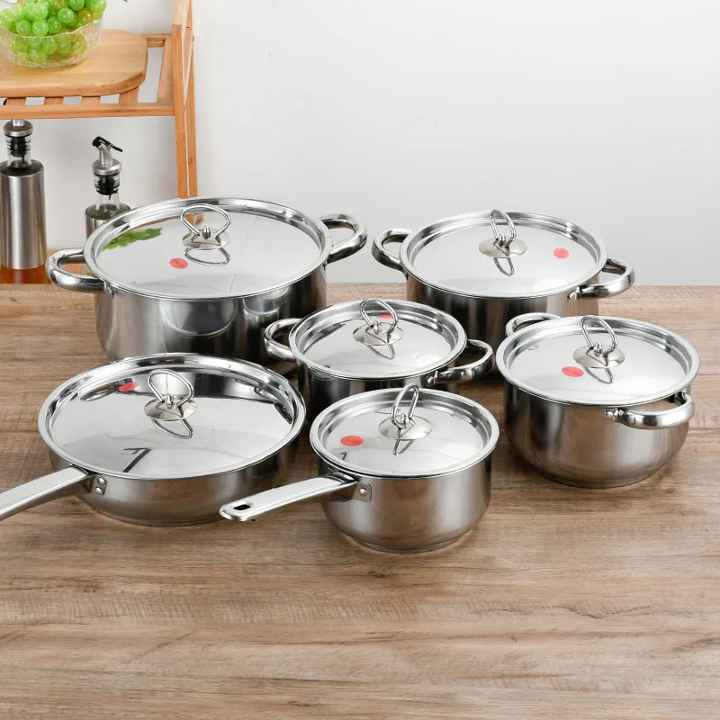 Wholesale 15 Pieces Kitchen Stainless Steel Cooking Casserole Set Soup & Stock Pots Set