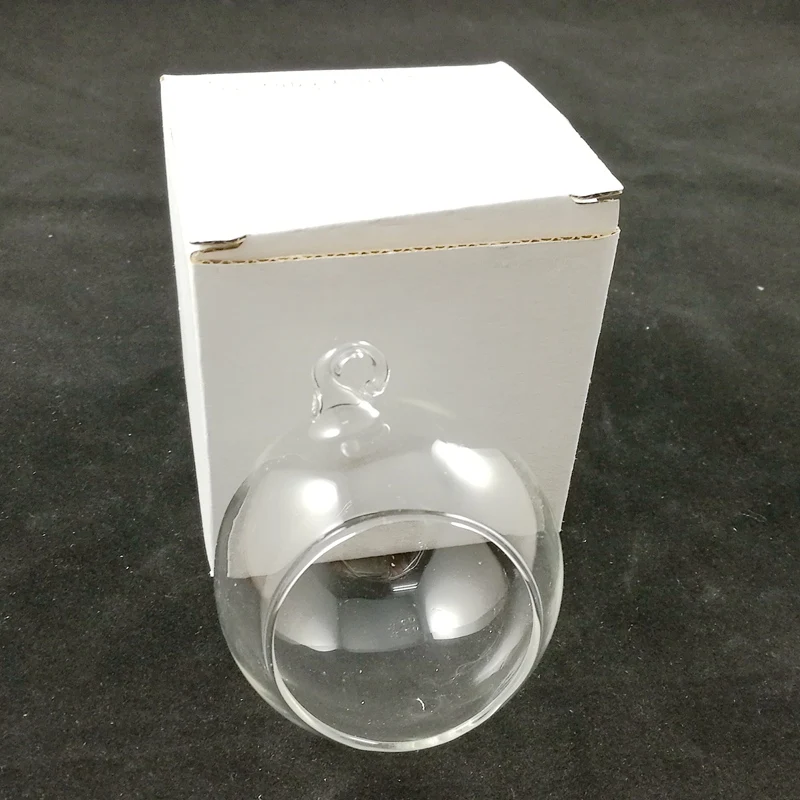 Factory Wholesale In Stock Cheap Clear Glass Xmas Ball Tealight Holder/Ball Pendant Tealight Holder/Ball Candle Holder for Home